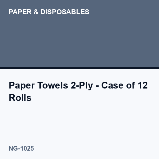 [NG-1025] Paper Towels 2-Ply - Case of 12 Rolls