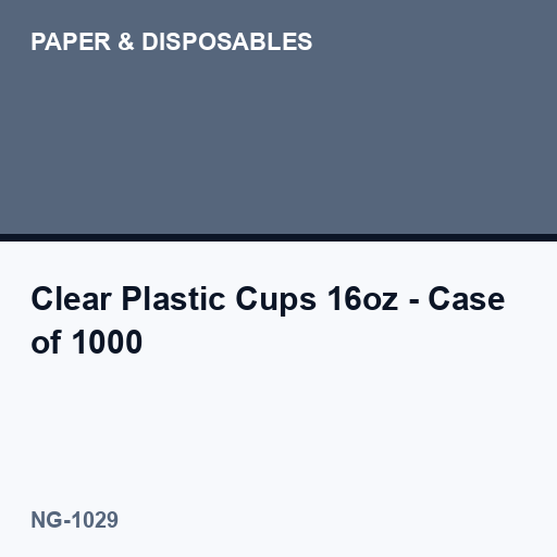 Clear Plastic Cups 16oz - Case of 1000