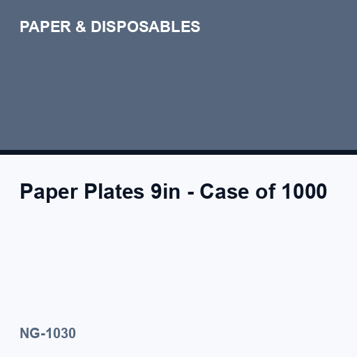 Paper Plates 9in - Case of 1000