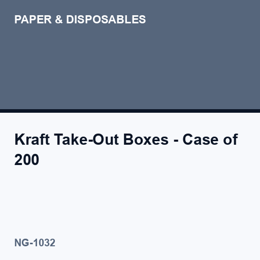 Kraft Take-Out Boxes - Case of 200