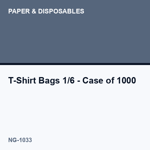 T-Shirt Bags 1/6 - Case of 1000