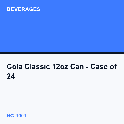 [NG-1001] Cola Classic 12oz Can - Case of 24