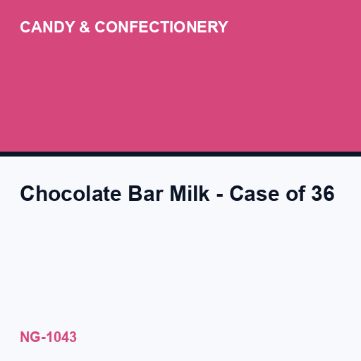 [NG-1043] Chocolate Bar Milk - Case of 36