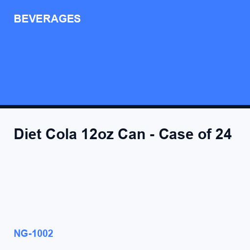 [NG-1002] Diet Cola 12oz Can - Case of 24
