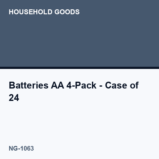 [NG-1063] Batteries AA 4-Pack - Case of 24