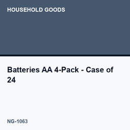Batteries AA 4-Pack - Case of 24