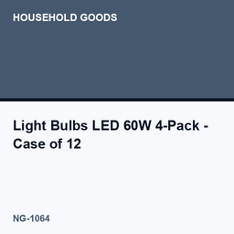 Light Bulbs LED 60W 4-Pack - Case of 12